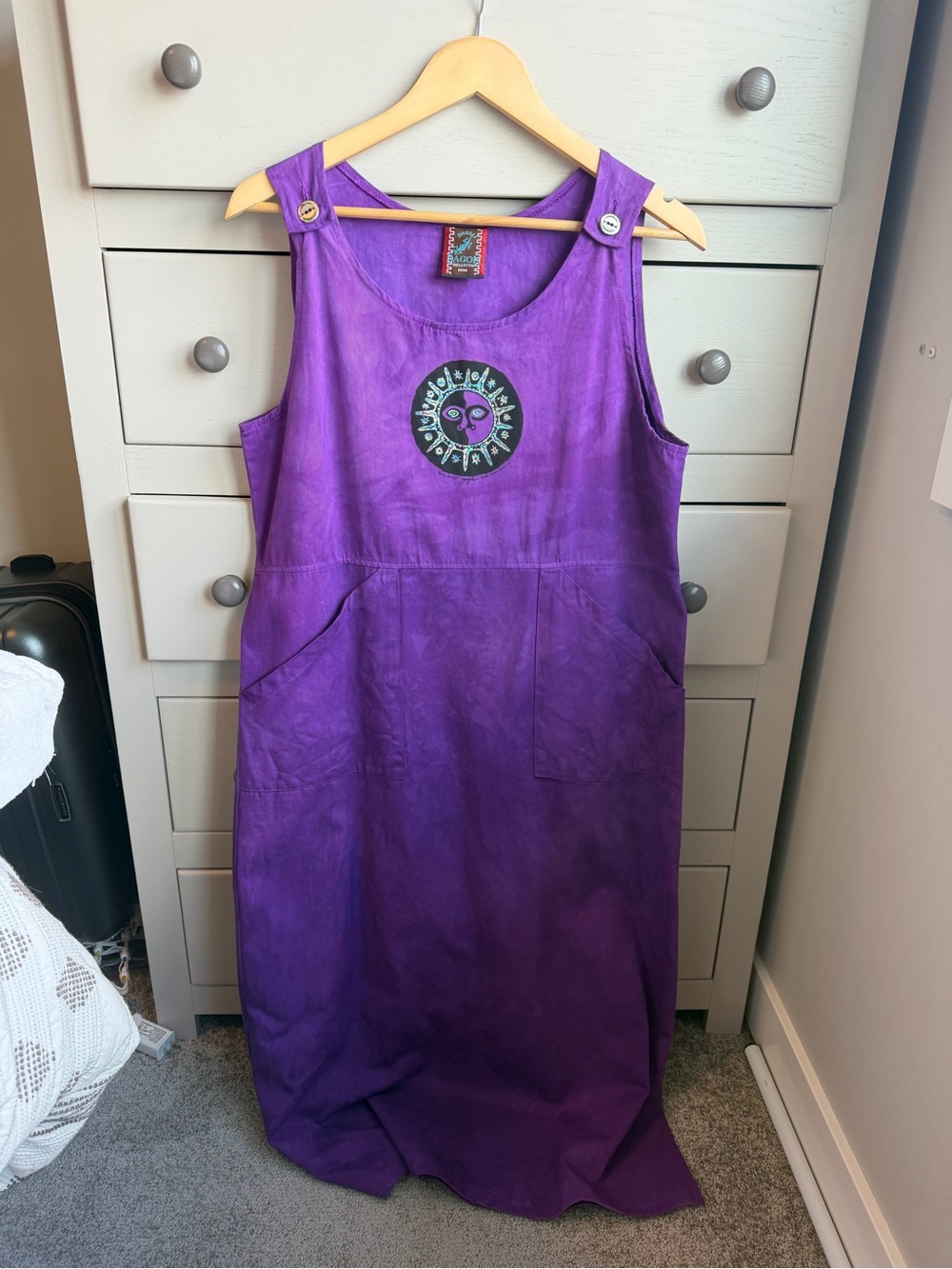 Vintage Dagoli Purple Sun Motif Maxi Dress